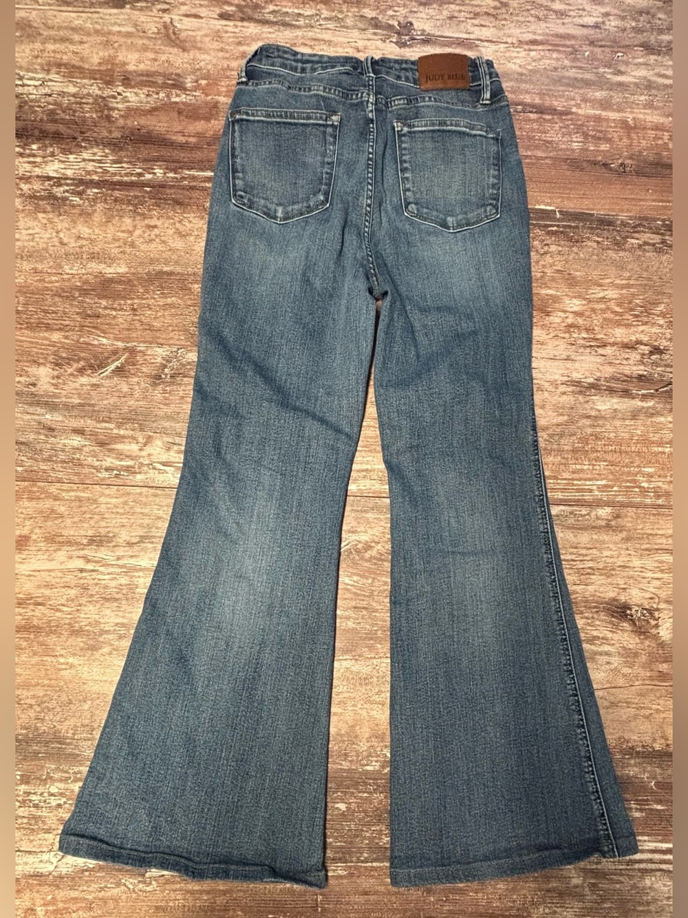 Judy Blue Flare Wide Leg Jeans Medium Blue Wash Denim Pants Size 9 Waist 29 - Picture 3 of 8